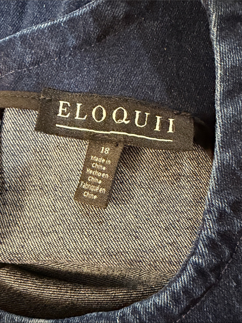 Eloquii | Floral denim jean maxi dress Women’s size 18 high low hemline stretch - Picture 6 of 9